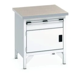 Bott Cubio Heavy Duty Workbench Cupboard/Drawer & Lino Top 840x750x750mm -Storage Equipment Store AIG5195600