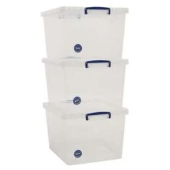 33.5L Really Useful Storage Boxes - Pack Of 3 - Transparent Plastic -Storage Equipment Store AIG5392927