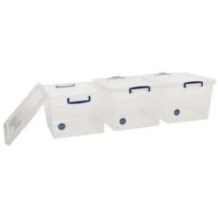 33.5L Really Useful Storage Boxes - Pack Of 3 - Transparent Plastic -Storage Equipment Store AIG5393015