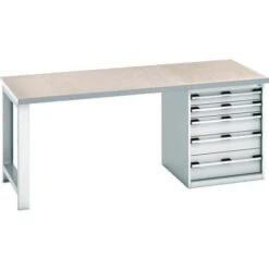 Bott Cubio Heavy Duty Workbench With Lino Worktop & Drawers HxWxD 840x2000x900mm -Storage Equipment Store AIG5931651