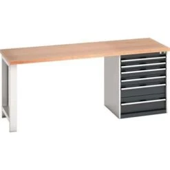 Bott Cubio Heavy Duty Workbench With MPX Worktop & Drawers HxWxD 840x2000x750mm -Storage Equipment Store AIG5931662
