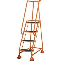 Mobile Warehouse Step Ladders With Ribbed Rubber Steps And Domed Feet -Storage Equipment Store AIG5972058