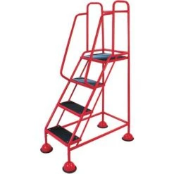 Mobile Step Ladders. Domed Feet And Big Rubber Steps. Classic Plus -Storage Equipment Store AIG5972078