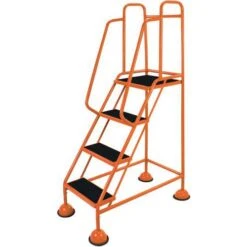 Mobile Anti-Slip Step Ladders With Domed Feet - Large Classic Plus -Storage Equipment Store AIG5972091