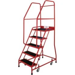 Industrial Step Ladders With Guardrails And Ribbed Rubber Steps -Storage Equipment Store AIG5972097