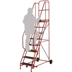 Warehouse Step Ladders With Anti-Slip Steel Steps -Storage Equipment Store AIG5972104