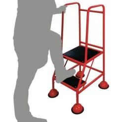 Mobile Step Ladders. Domed Feet And Big Rubber Steps. Classic Plus -Storage Equipment Store AIG5972146