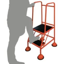 Mobile Step Ladders. Domed Feet And Big Rubber Steps. Classic Plus -Storage Equipment Store AIG5972147