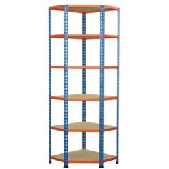 Rapid 2 Medium Duty Corner Bay With 6 Chipboard Shelves - 1980h -Storage Equipment Store AIG6741943