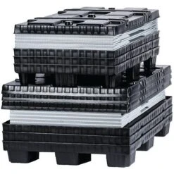 Mega Pack Folding Pallet Container - Solid Sides - 1 folding Side -Storage Equipment Store AIG7718666