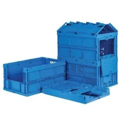 Blue Folding Euro Containers - 60L To 68L -Storage Equipment Store AIG7838110
