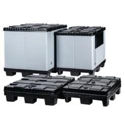 Mega Pack Folding Pallet Container - Solid Sides - 1 folding Side -Storage Equipment Store AIG7838112