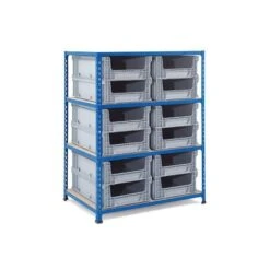 Rapid 2 Shelving (1220h X 915w) 12 Open Fronted Euro Containers -Storage Equipment Store AIG7974275