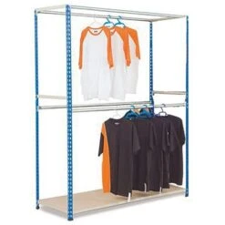 Rapid 2 Double Rail Garment Shelving With Heavy Duty Rails